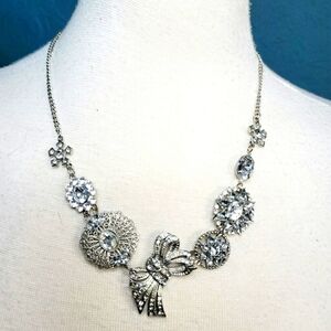 Vintage Look Rhinestone Statement Necklace